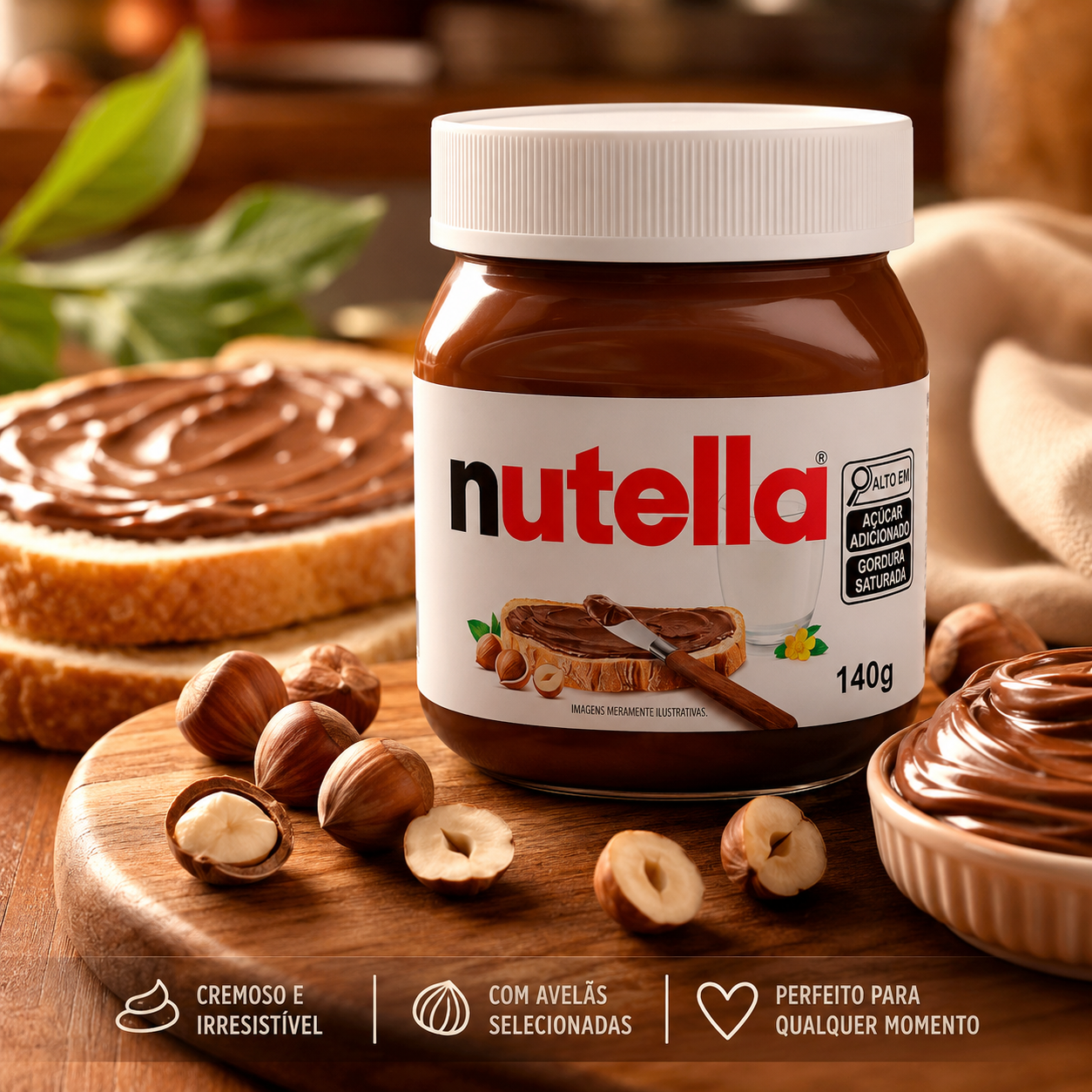 Creme de avelã com cacau Nutella
